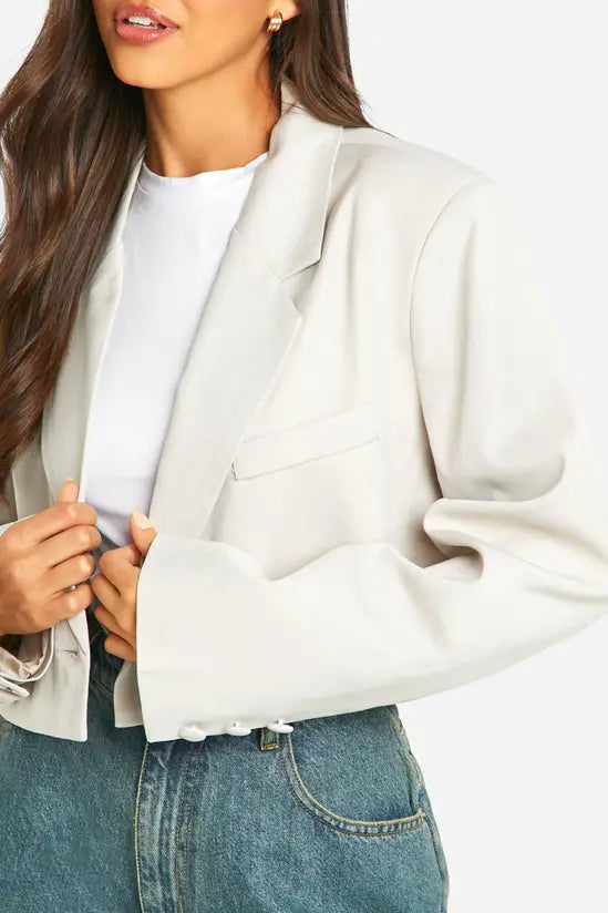 boohoo Double Breasted Boxy Crop Blazer