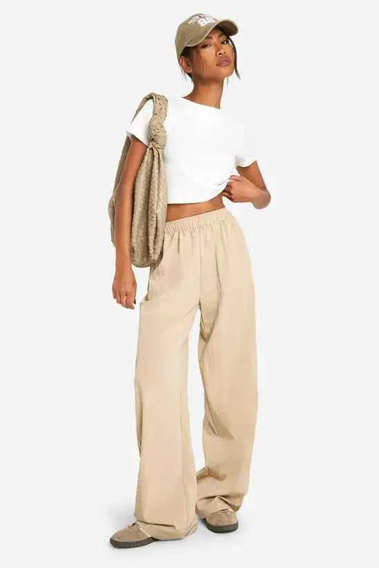 boohoo Nylon Wide Leg Trouser