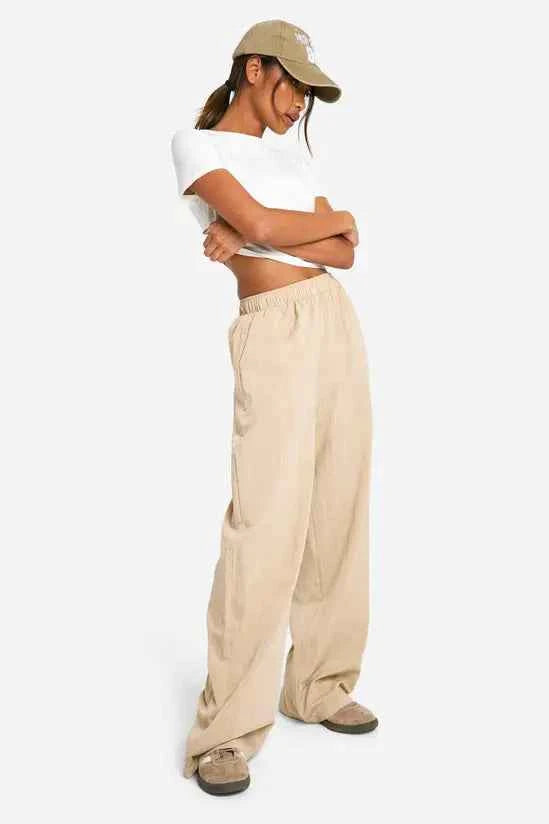 boohoo Nylon Wide Leg Trouser