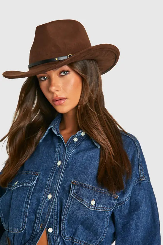 boohoo Strap Detail Western Cowboy Hat