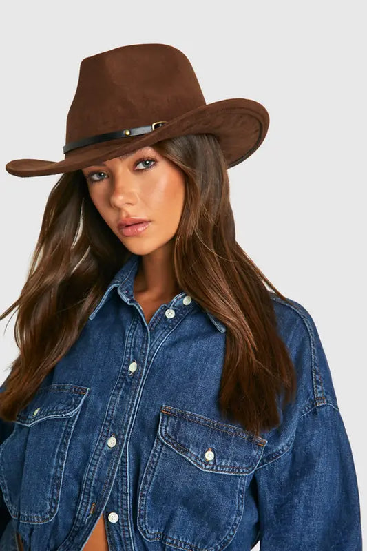 boohoo Strap Detail Western Cowboy Hat