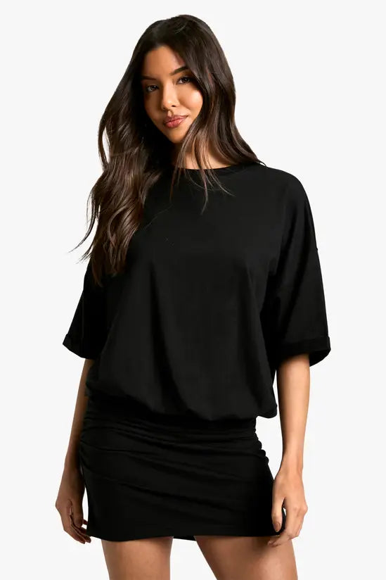 boohoo Ruched T-shirt Mini Dress