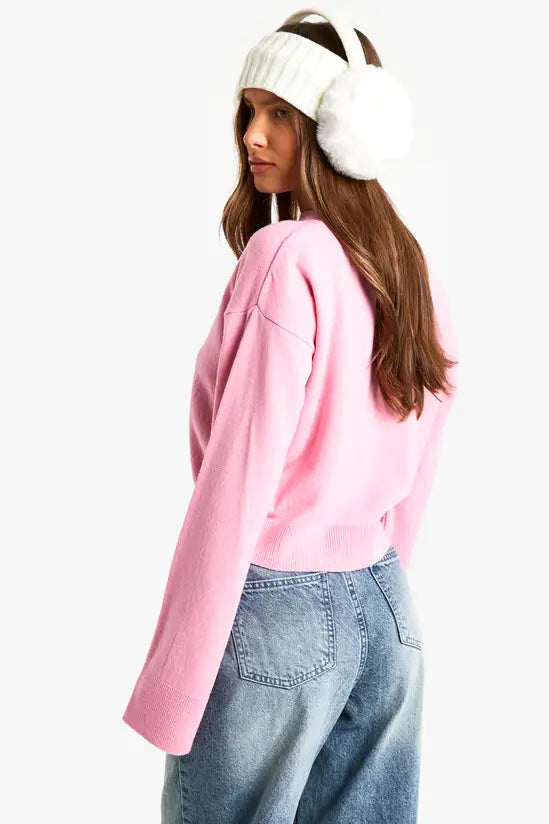 boohoo Ho Ho Ho Crop Christmas Jumper