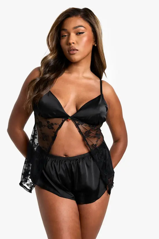 boohoo Plus Cherry Trim Cami