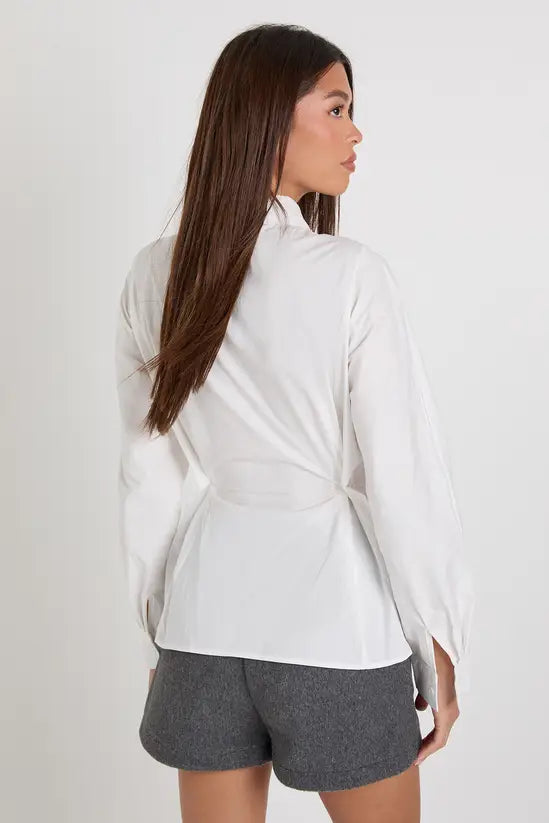 boohoo Button Waist Fitted Shirt