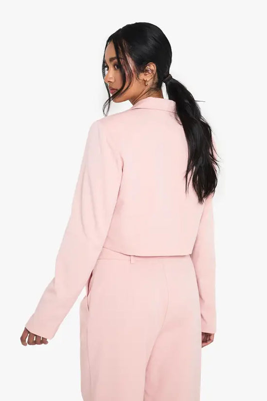 boohoo Tailored Woven Occasion Crop Blazer