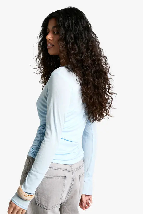 boohoo Textured Mesh Ruched Side Top