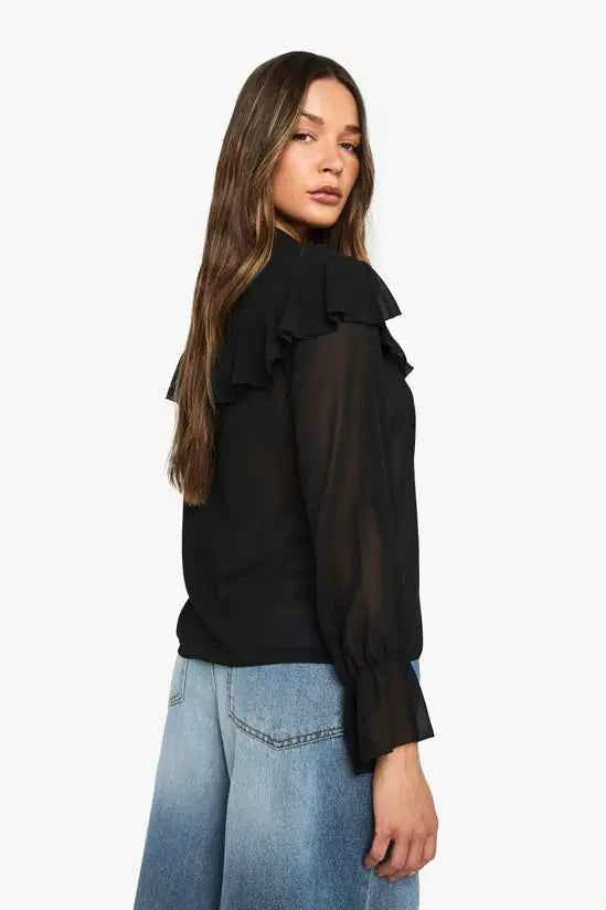 boohoo Ruffle Blouse