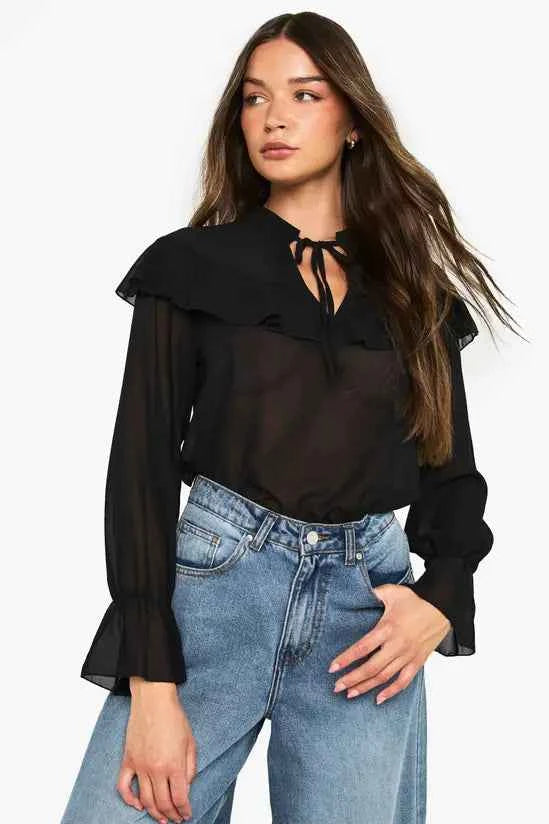 boohoo Ruffle Blouse