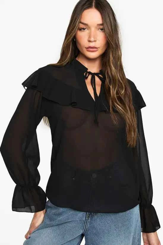 boohoo Ruffle Blouse