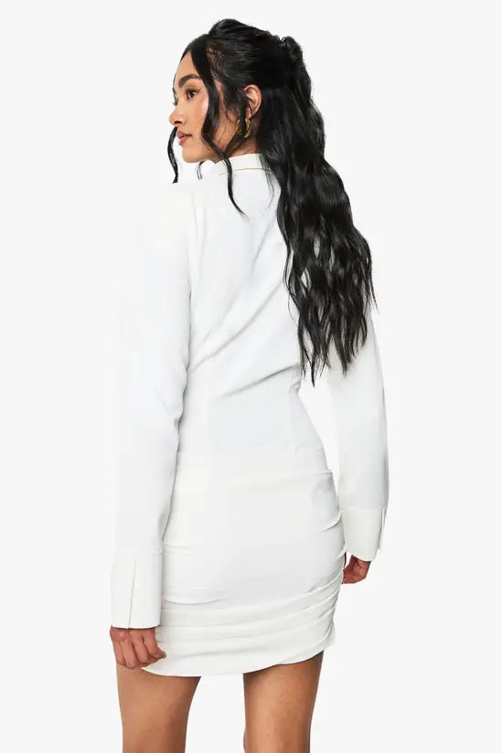 Boohoo Premium Structured Panel Collared Mini Dress