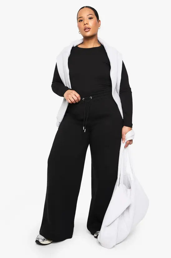 boohoo Plus Long Sleeve Fitted Top