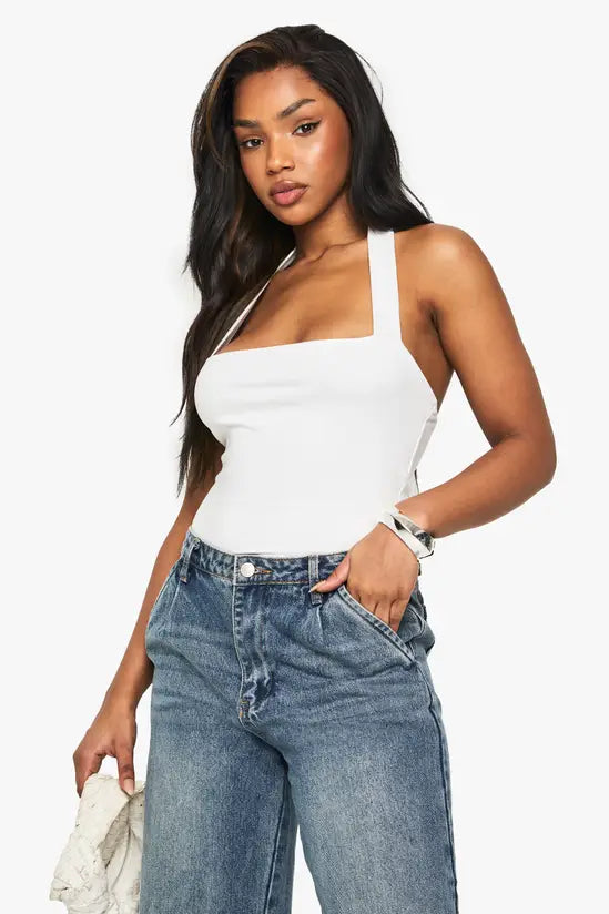 boohoo Super Soft Square Neck Halter Top