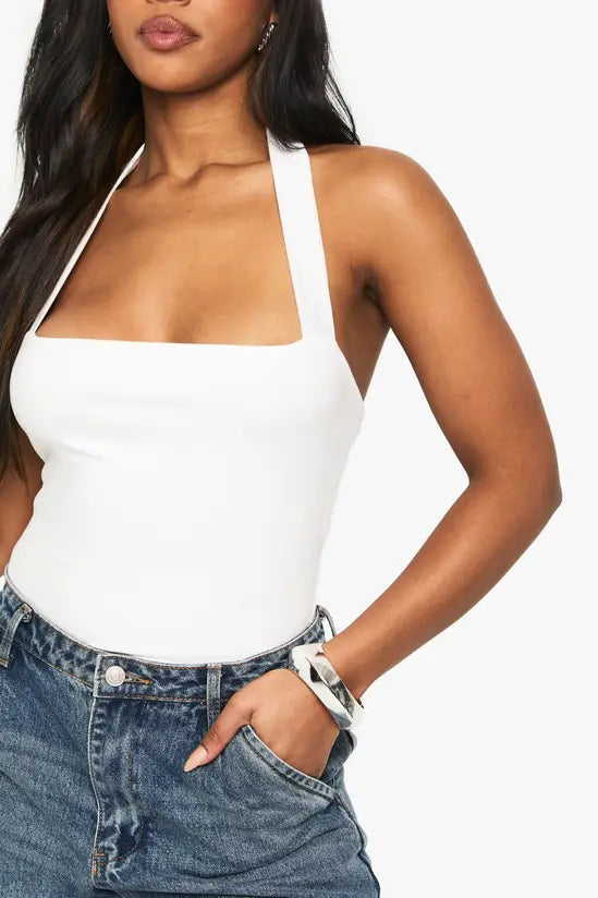 boohoo Super Soft Square Neck Halter Top