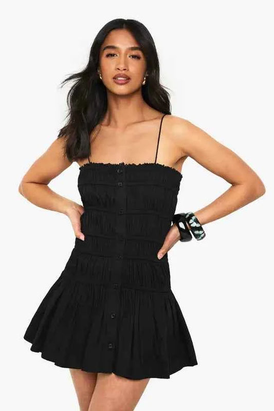 Boohoo - Petite Ruched Bandeau Mini Dress