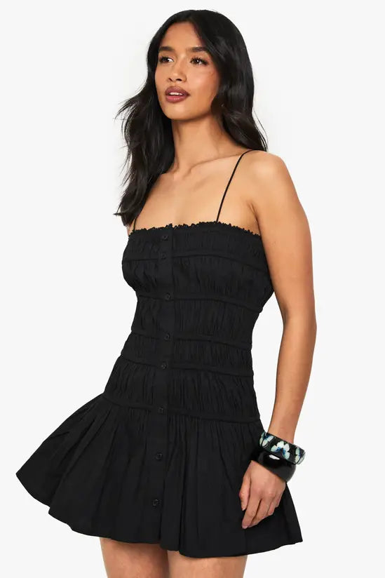 Boohoo - Petite Ruched Bandeau Mini Dress