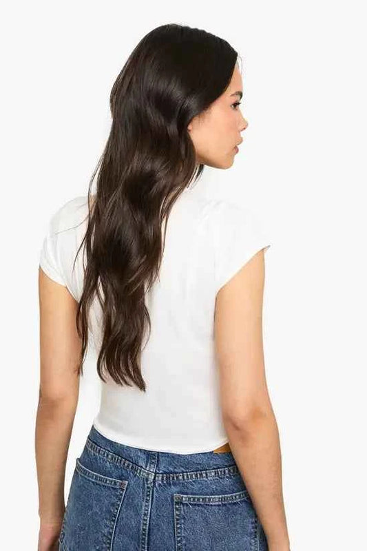 boohoo Super Soft Cap Sleeve Fitted T-Shirt
