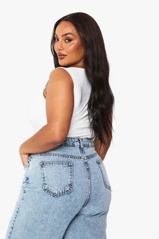 boohoo Plus Double Layer Ruched Front Bodysuit