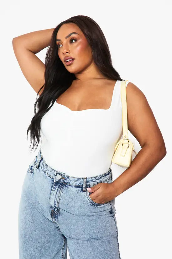 boohoo Plus Double Layer Ruched Front Bodysuit