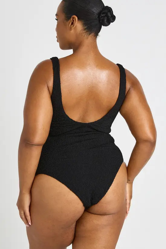 Boohoo maternity crinkle square neck swimsuit