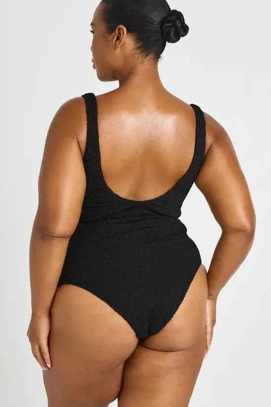 Boohoo maternity crinkle square neck swimsuit
