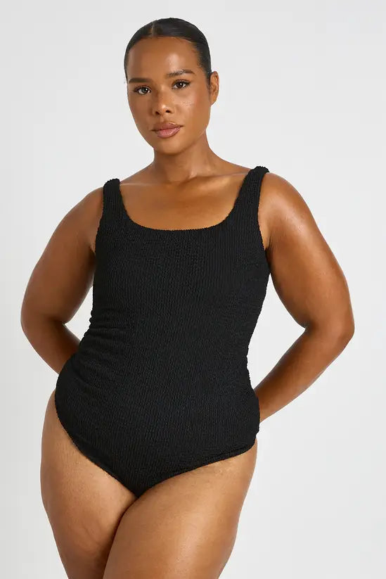 Boohoo maternity crinkle square neck swimsuit
