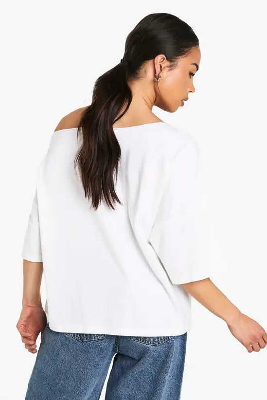 Boohoo Off The Shoulder Oversized T-Shirt