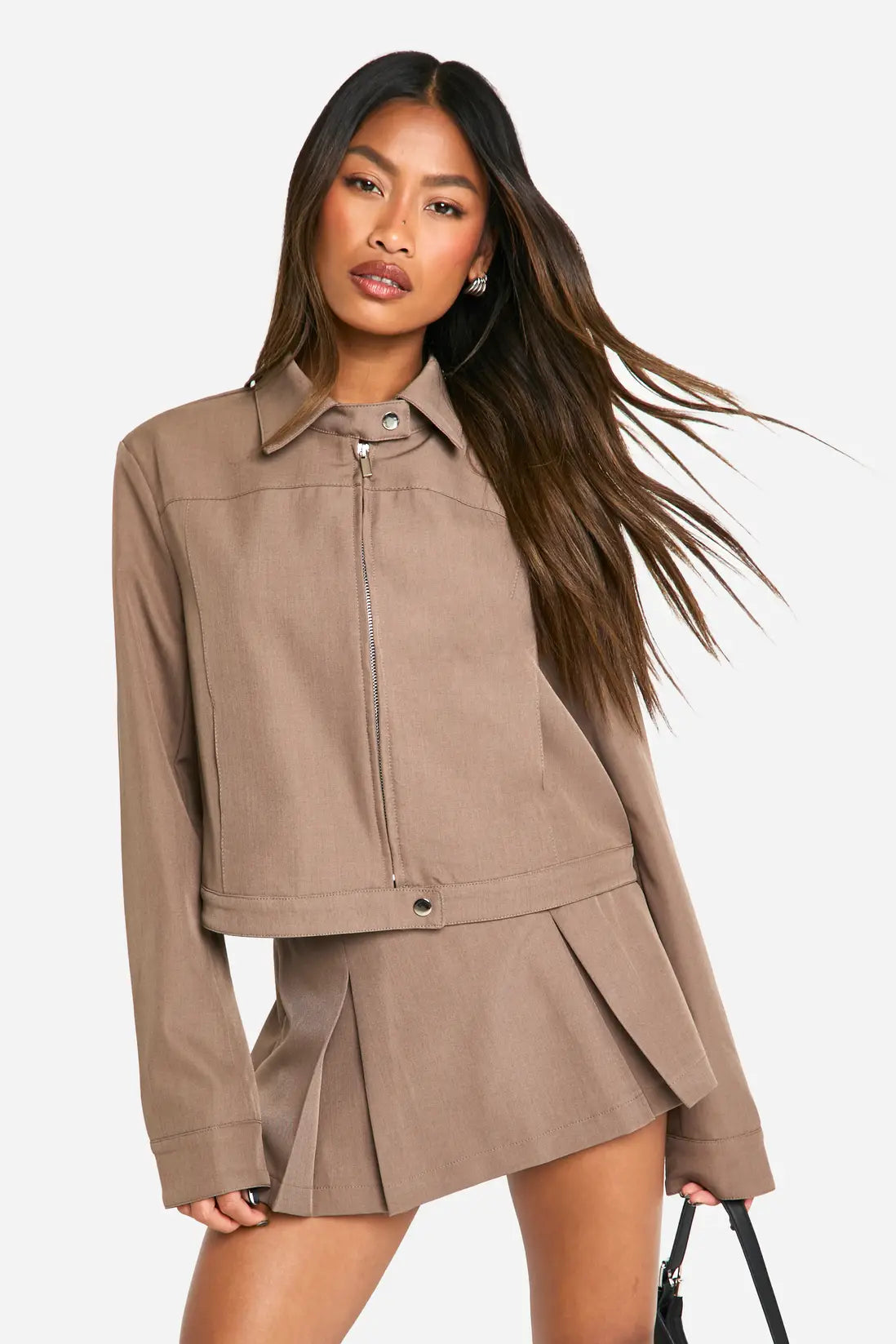 boohoo Tailored Pleated Mini Skirt