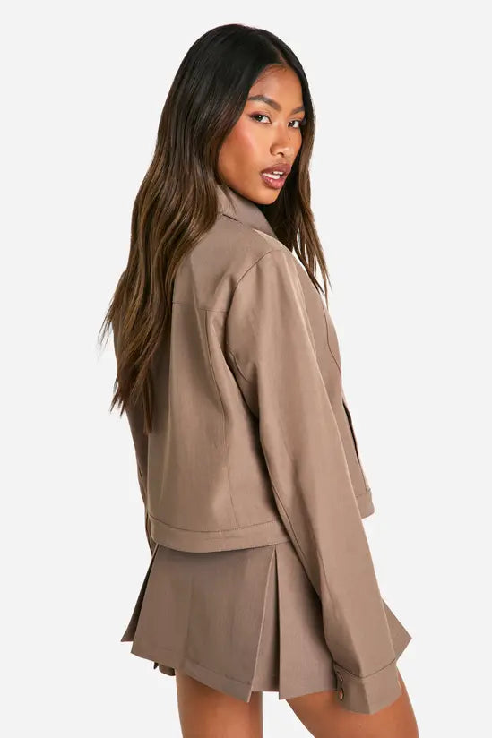 boohoo Tailored Pleated Mini Skirt