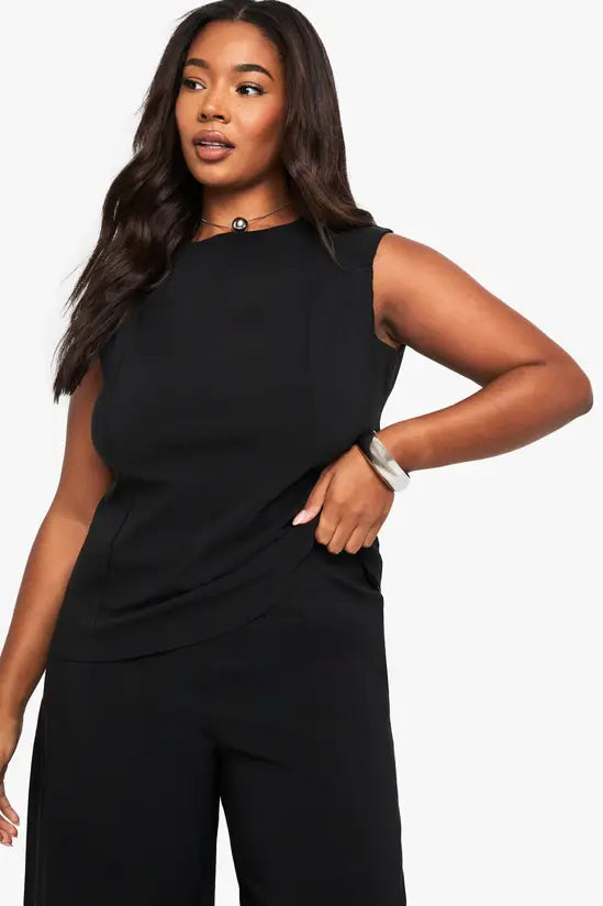 boohoo Plus Bengaline Cinched Waist Top