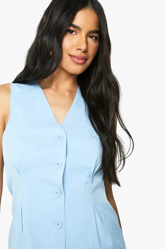 boohoo Tailored Longline Cinched Waistcoat