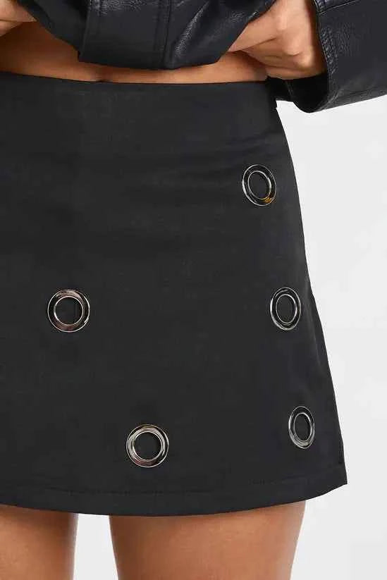 boohoo Chunky Eyelet Detail Mini Skort