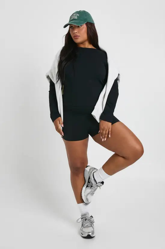 boohoo Plus Sports Supersoft Fitness Short