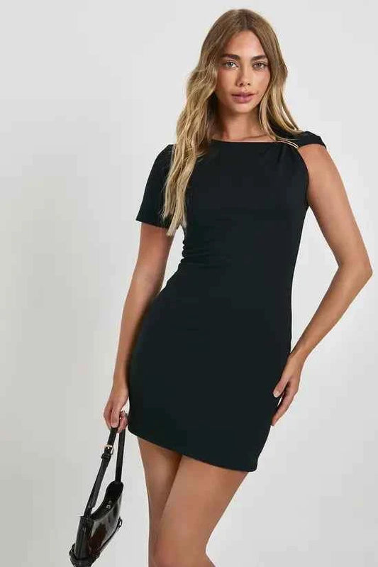boohoo Gold Trim Detail Mini Dress