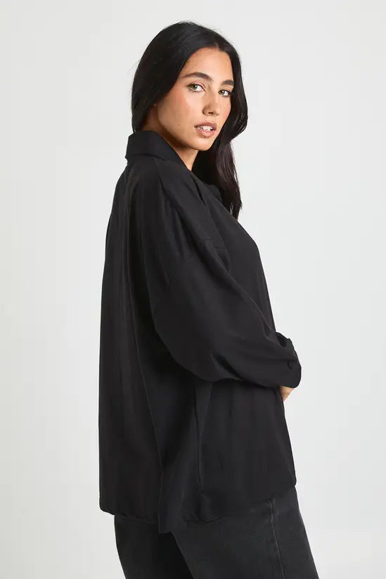 Boohoo - Maternity Heavy Cotton Button Detail Collared Rugby Top