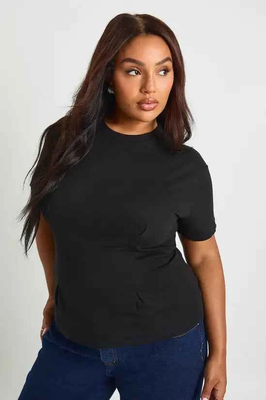 boohoo Plus Cotton Cinched Waist T-Shirt