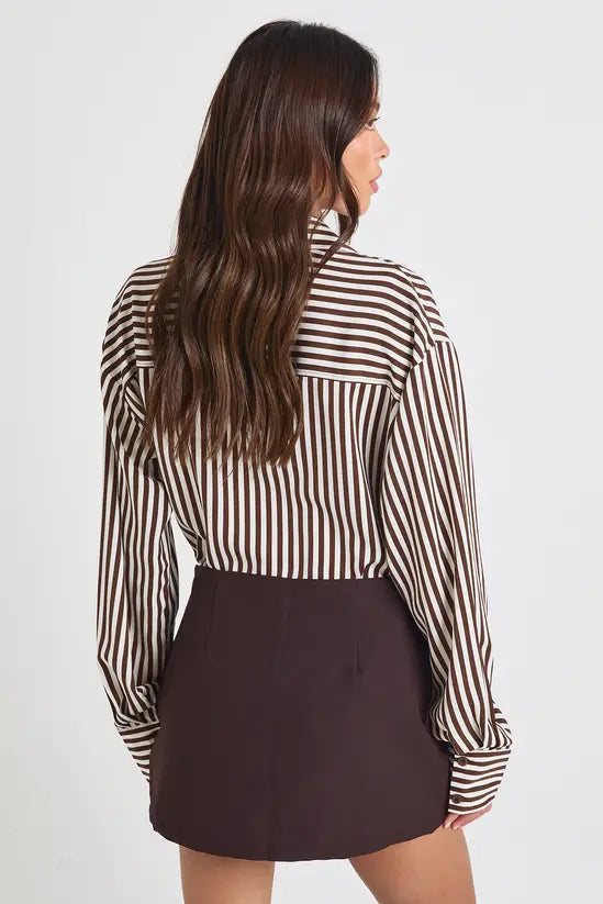 boohoo Tailored Wrap Front Mini Skort