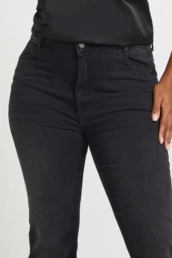 boohoo Plus High Waist Booty Lifting Flared Jean