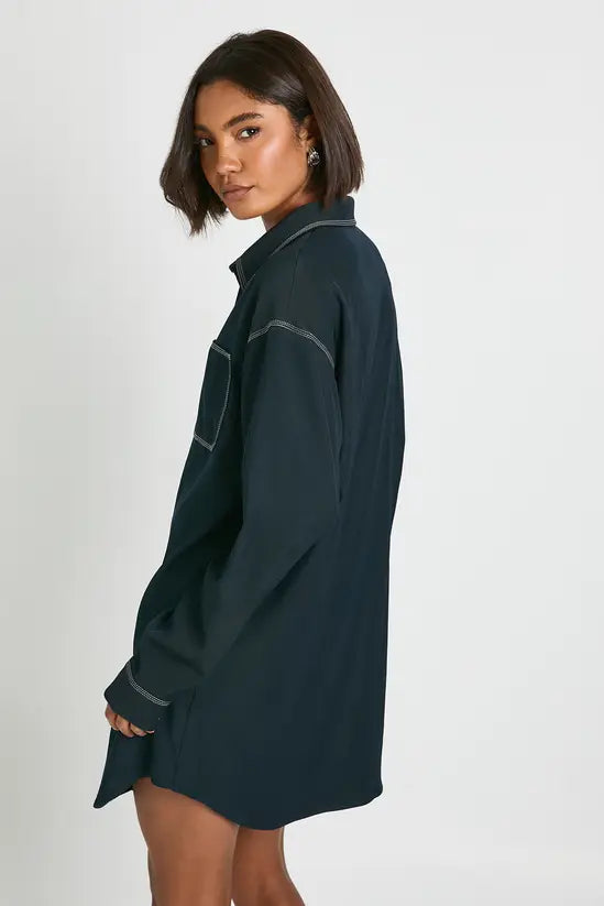 boohoo Tall Oversized Button Down Shirt Dress