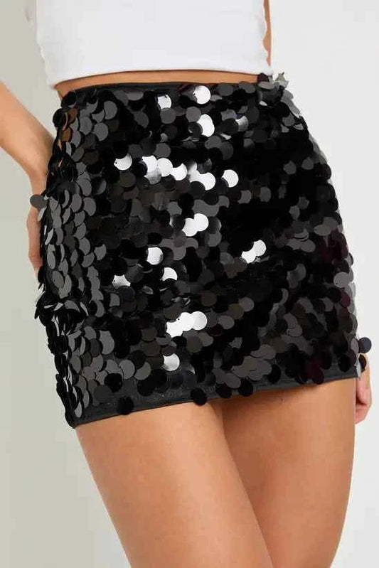 boohoo Tall Disc Sequin Mini Skirt