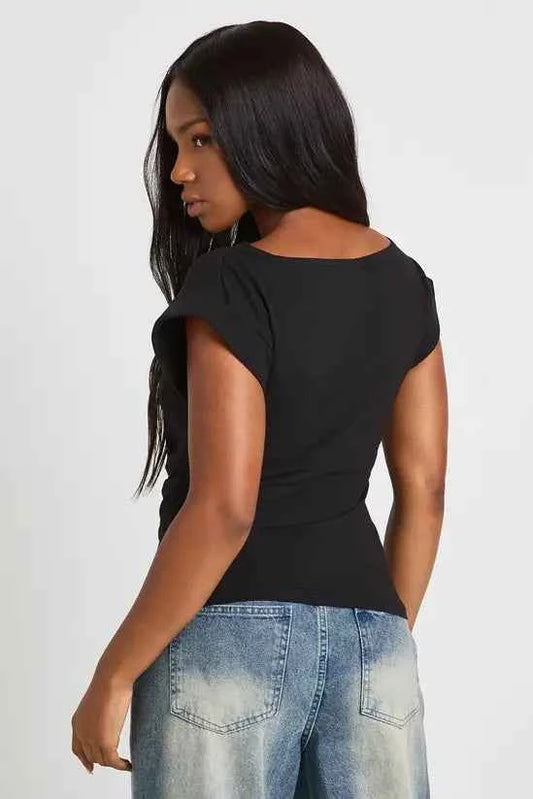 boohoo Jersey Cinched Waist Short Sleeve T-shirt