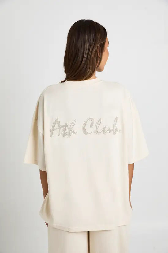 Boohoo Ath Club Towelling Applique Oversized T-shirt
