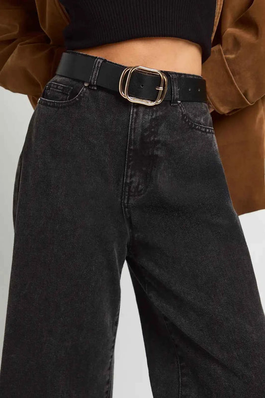 boohoo Faux Leather Double Buckle Detail Belt