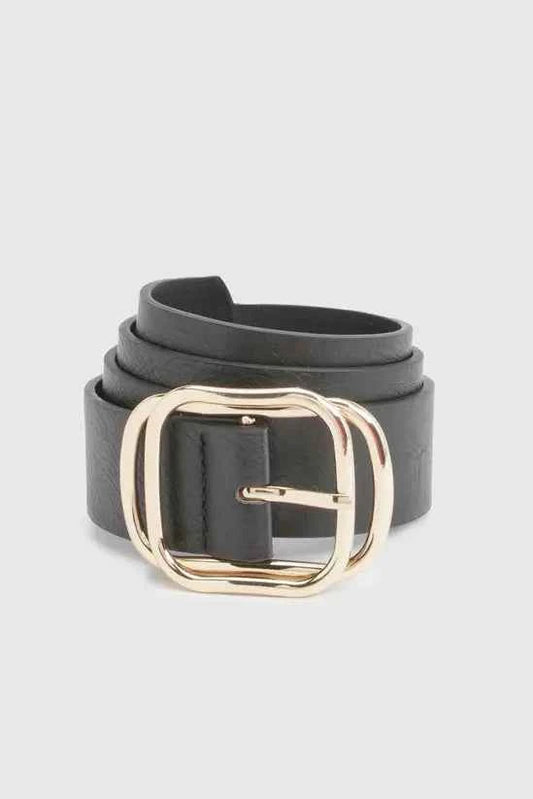 boohoo Faux Leather Double Buckle Detail Belt