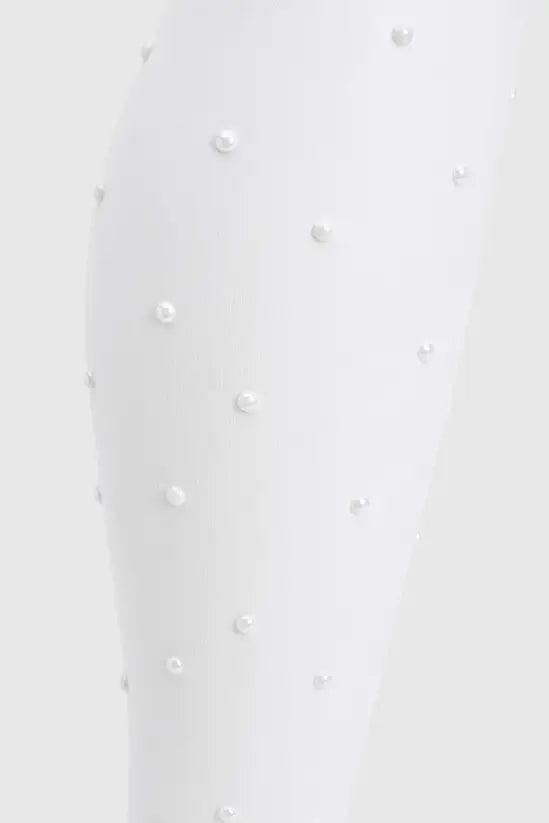 boohoo Pearl Embellished Sheer Tights