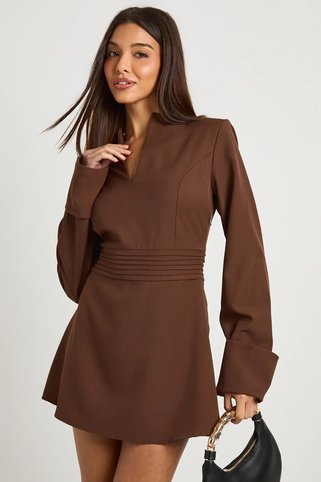 boohoo Tailored Long Sleeve Mini Dress