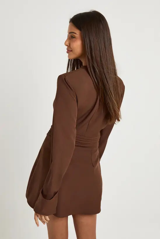 boohoo Tailored Long Sleeve Mini Dress