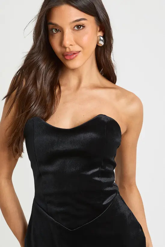 boohoo Velvet Corset Mini Dress