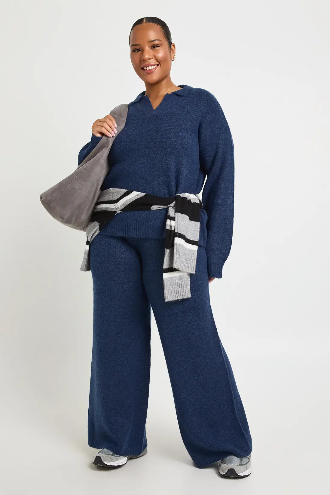 boohoo Plus Collar Knitted Top