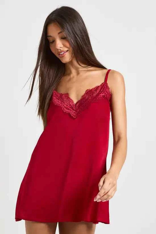 Boohoo Satin Lace Detail Nightie